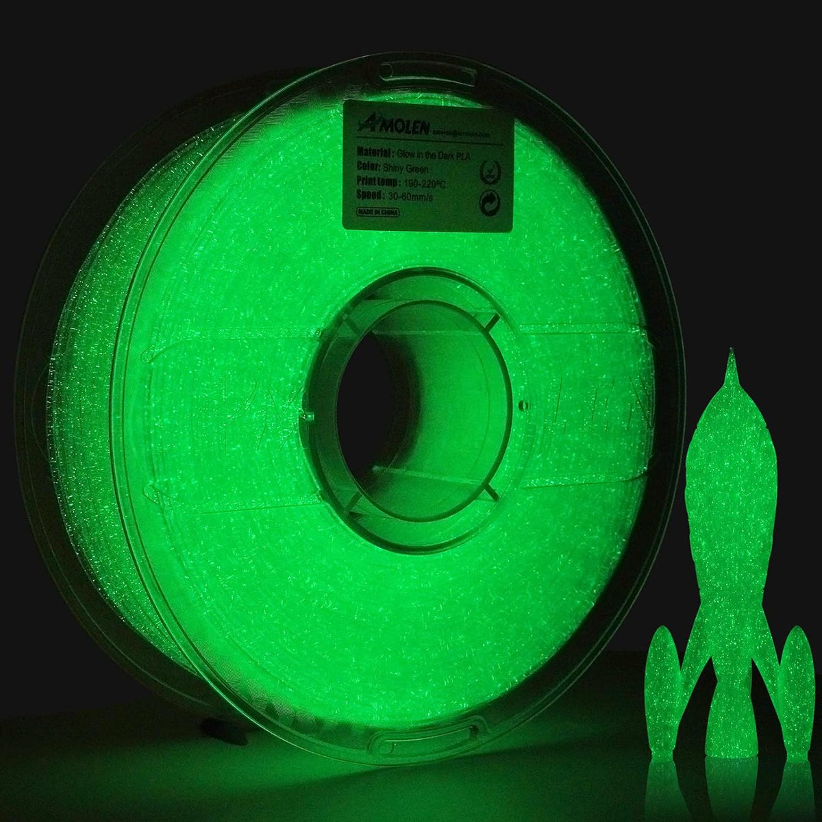 Amolen PLA Glow-in-the-Dark 1.75mm, 1KG/2.2LB