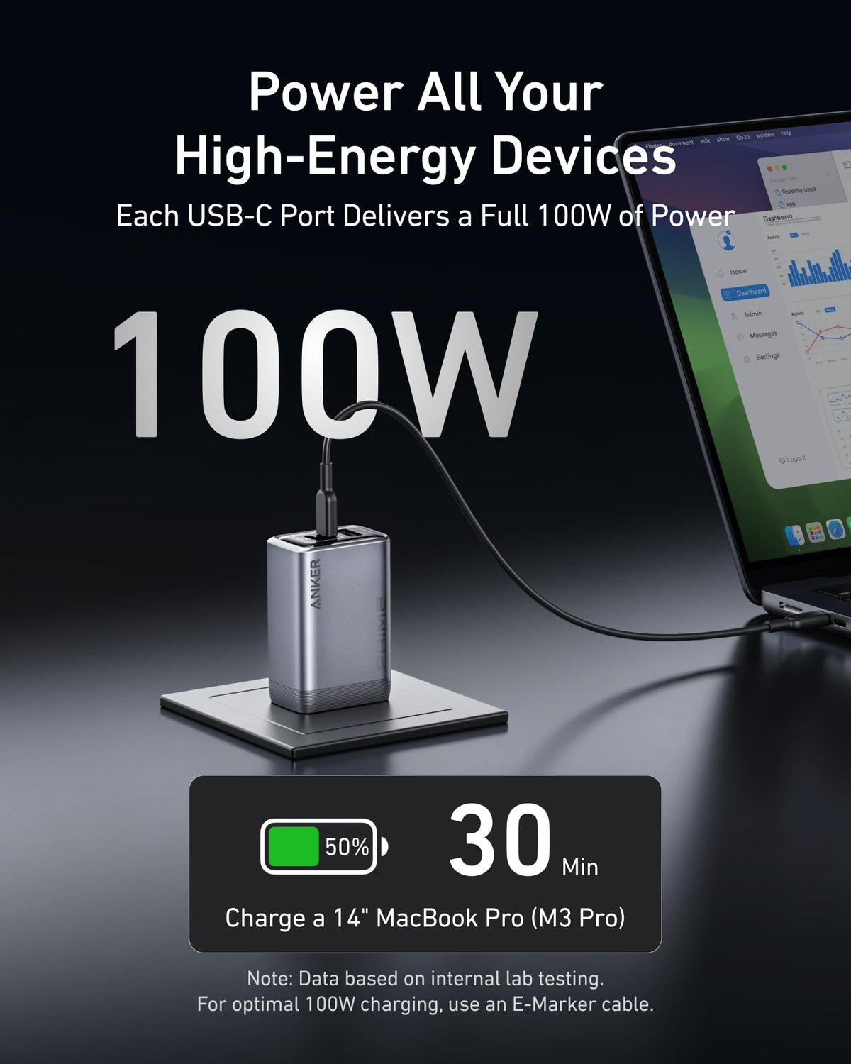 Anker Prime 100W 3-Port GaN USB-C Charger