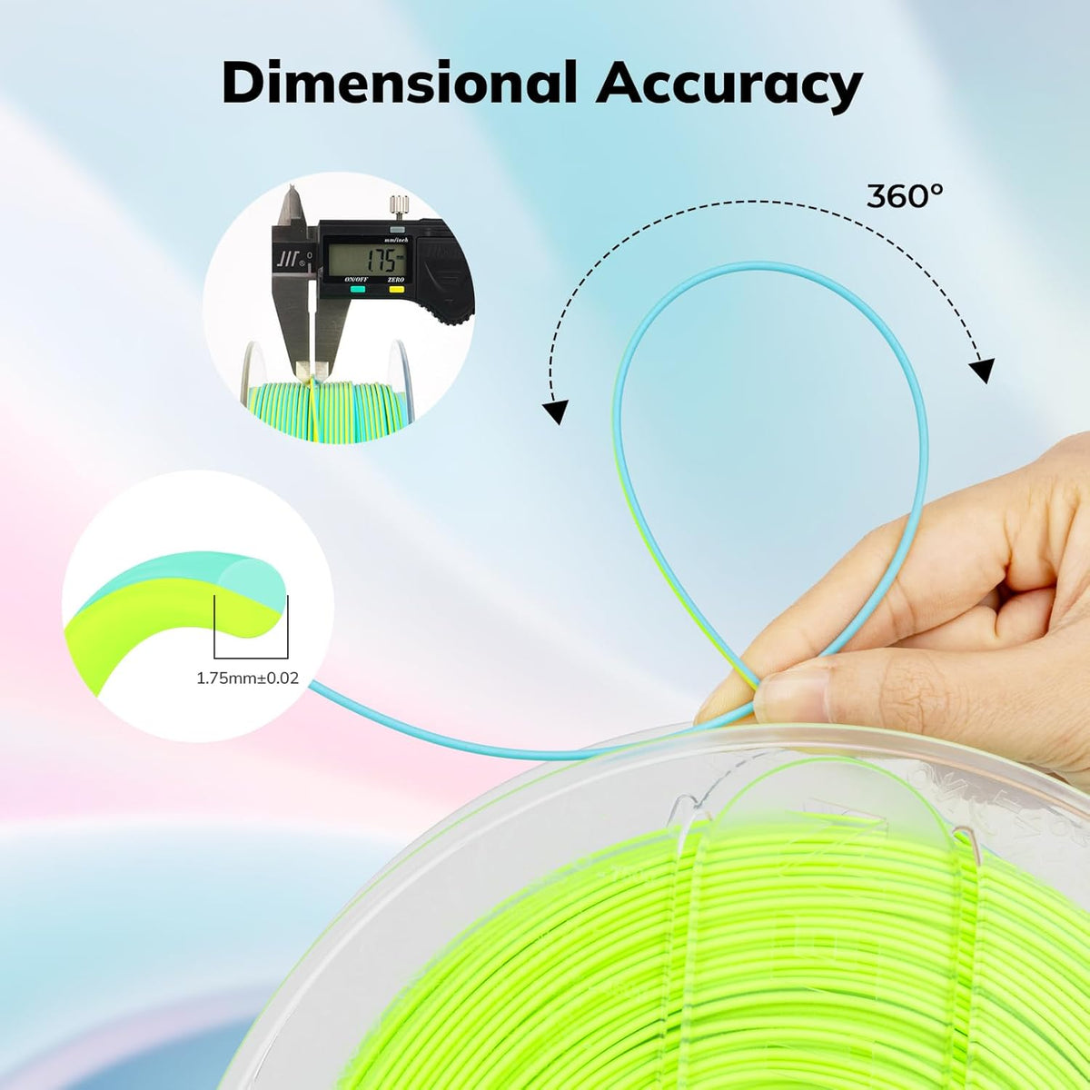 Amolen PLA Matte Dual Filament 1.75mm, 1KG/2.2LB