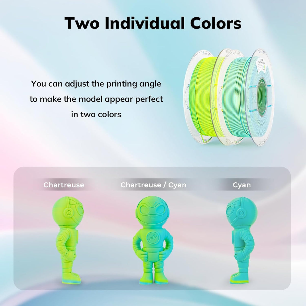 Amolen PLA Matte Dual Filament 1.75mm, 1KG/2.2LB