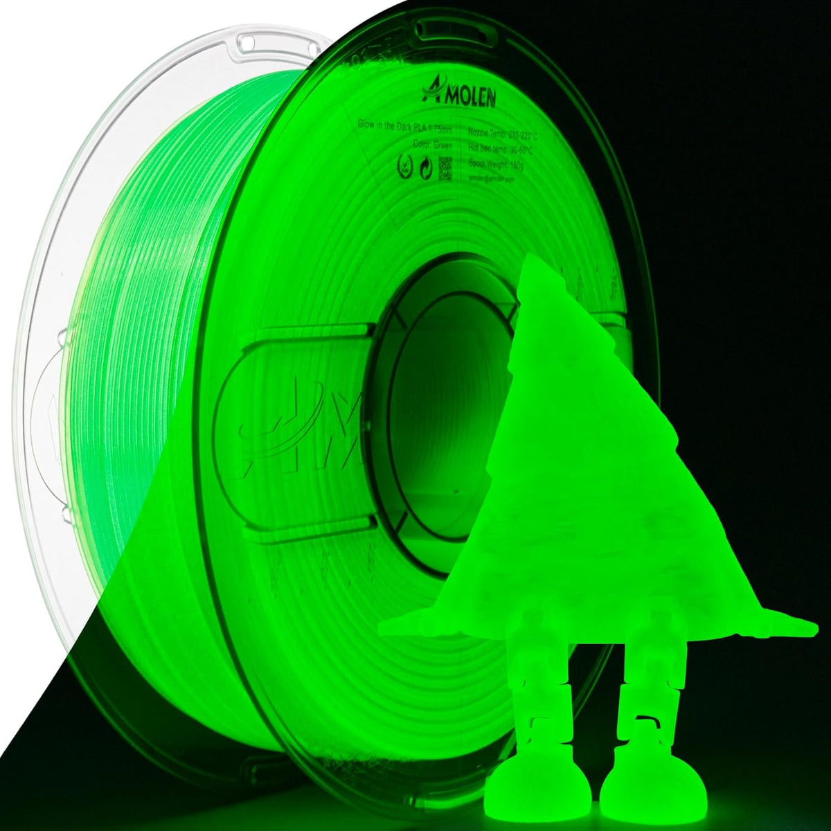 Amolen PLA Glow-in-the-Dark 1.75mm, 1KG/2.2LB