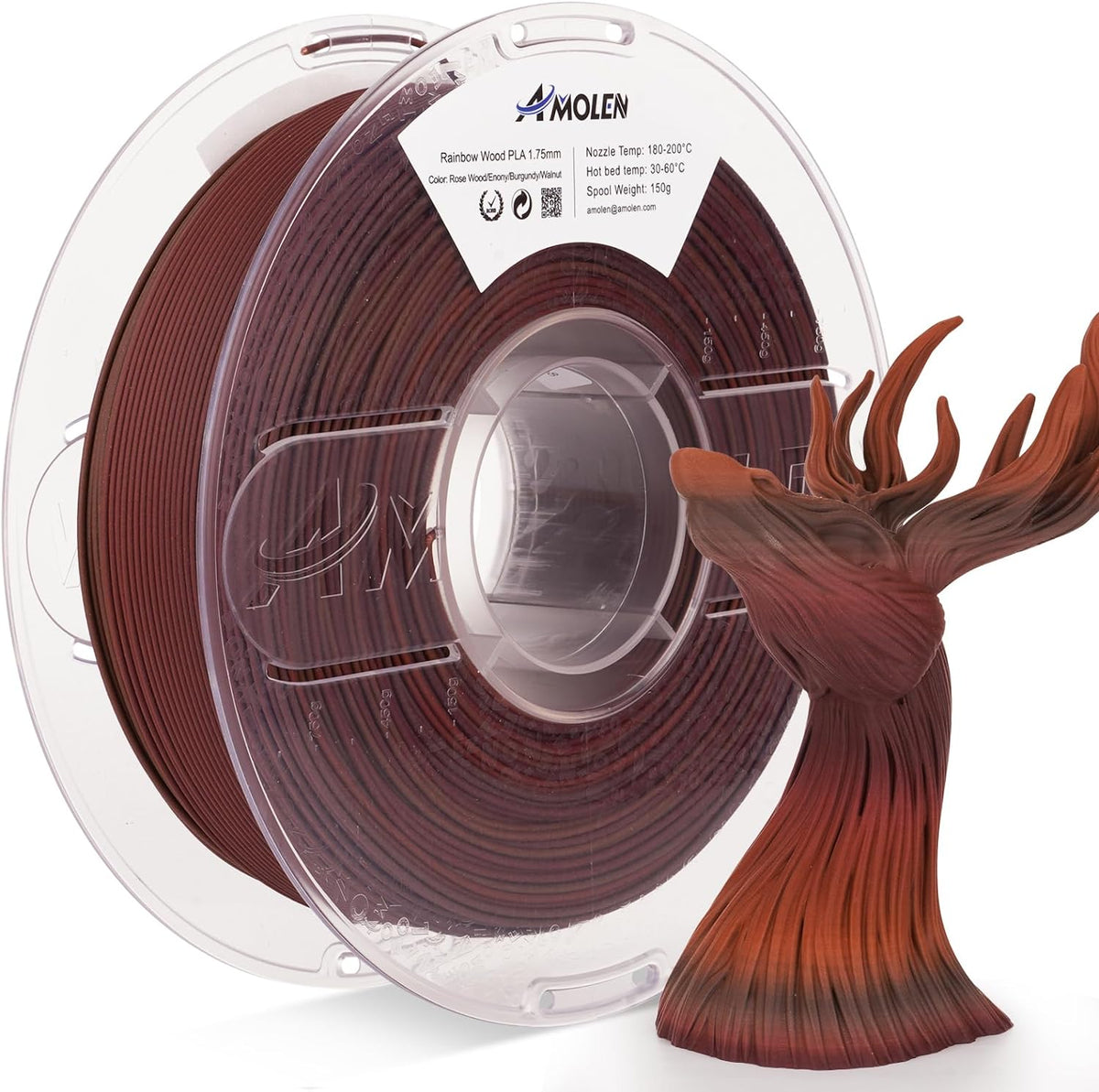 Amolen PLA Wood 1.75mm, 1KG/2.2LB