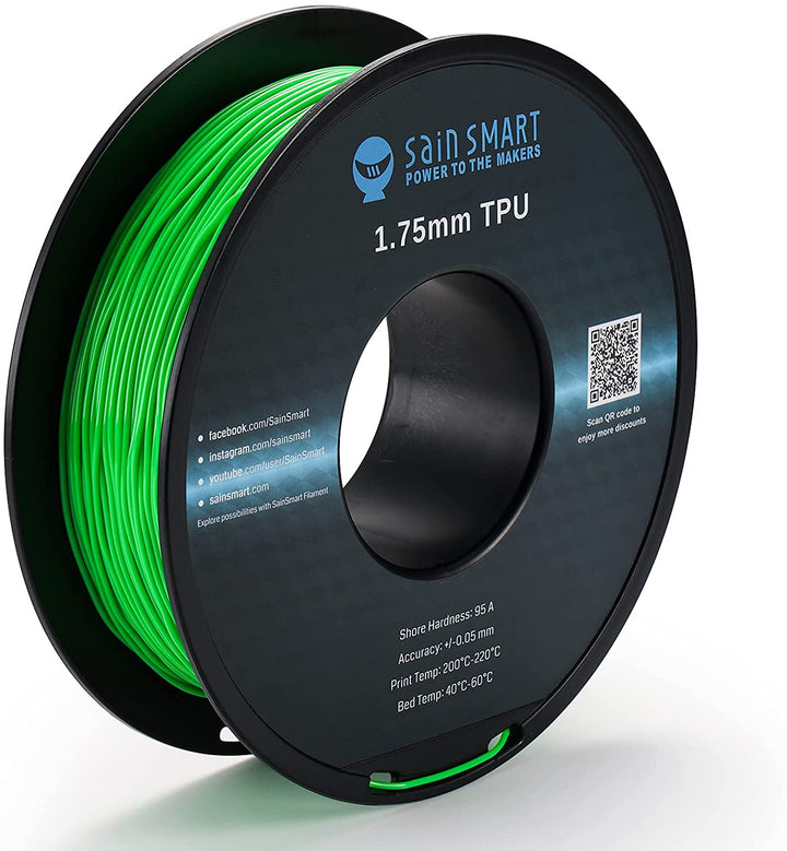 SainSmart Neon Green 95A TPU Filament – 1.75mm, 800g