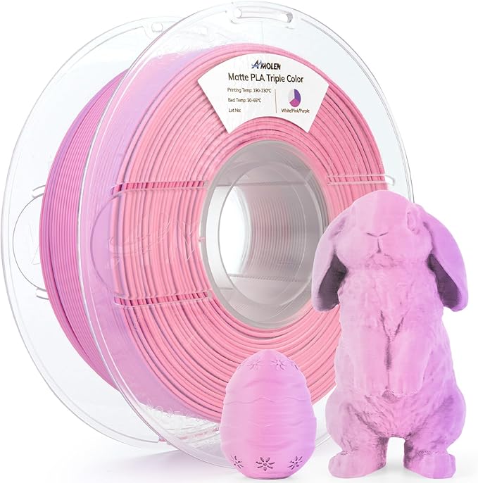 Amolen PLA Matte Triple Filament 1.75mm, 1KG/2.2LB