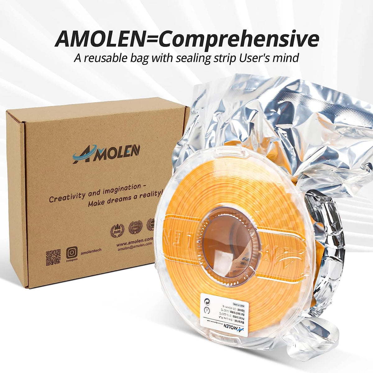 Amolen PLA Silk Basic Variety Pack (4x200g) - 1.75MM