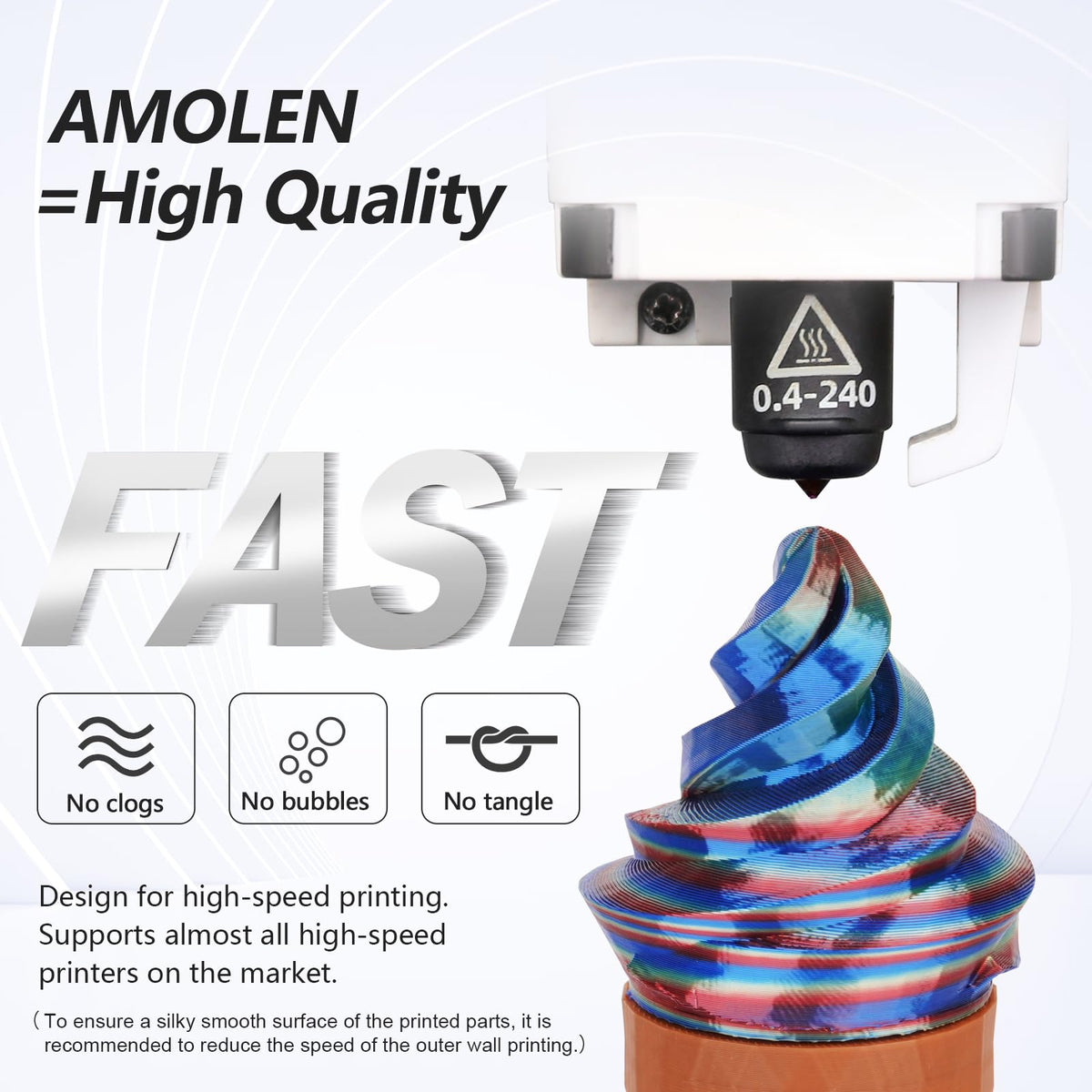 Amolen PLA Silk S-Series Variety Pack (4x1kg) - 1.75MM
