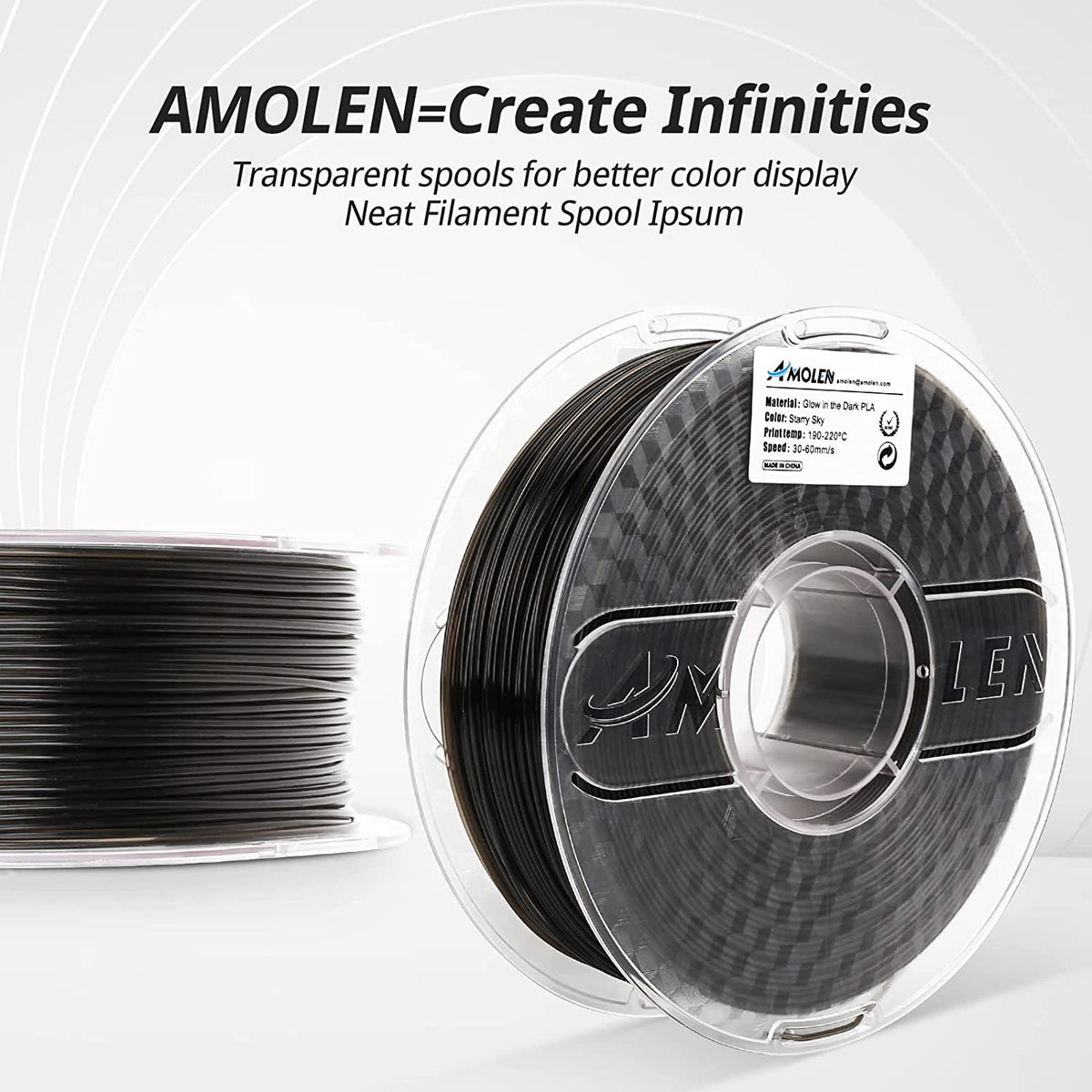 Amolen PLA Glow in the Dark Variety Pack (4x200g)