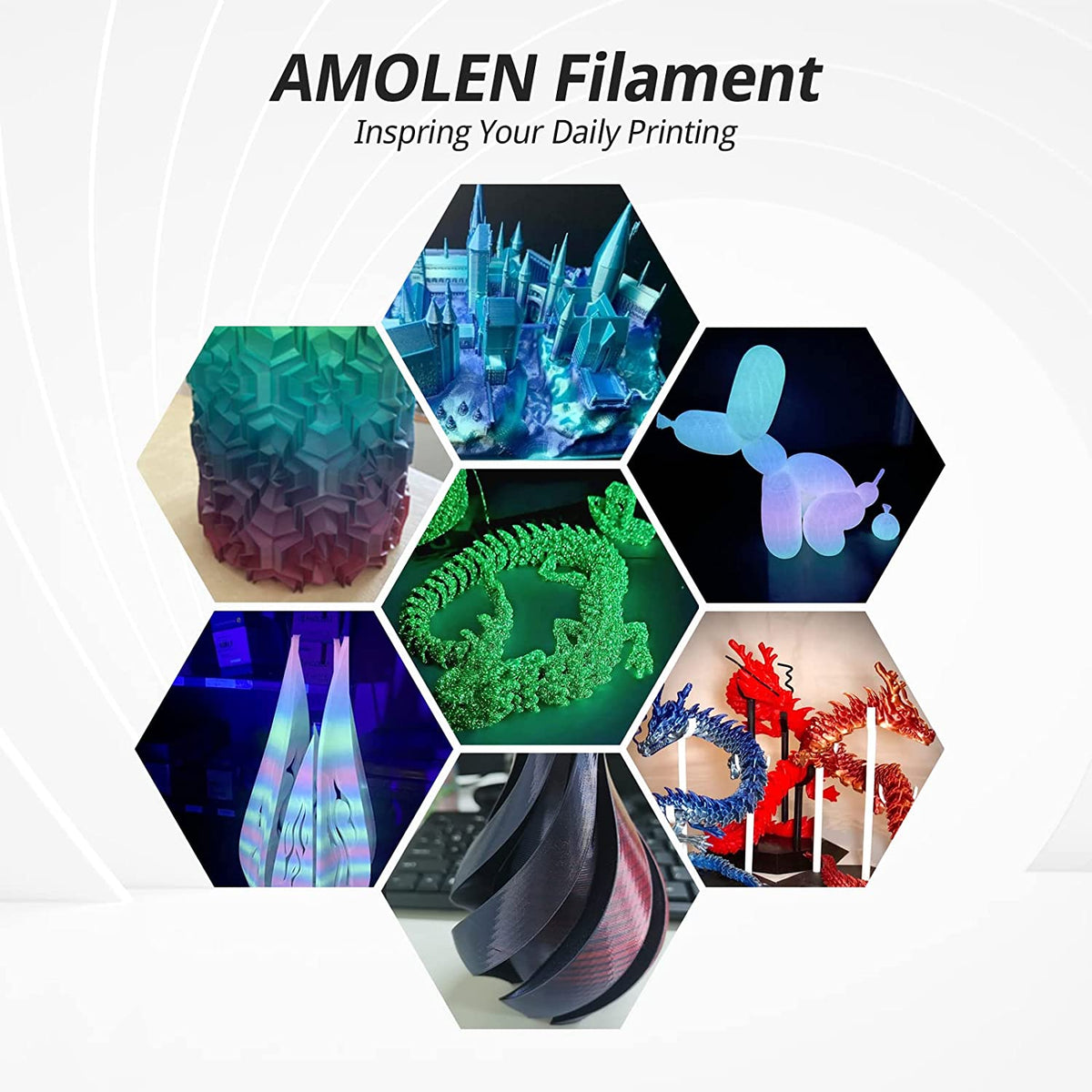 Amolen PLA Glow in the Dark Variety Pack (4x200g)