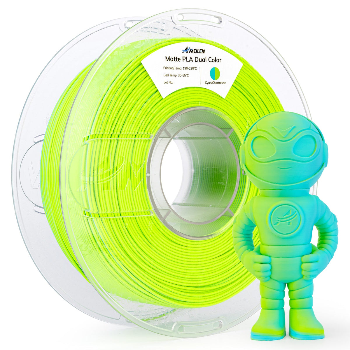 Amolen PLA Matte Dual Filament 1.75mm, 1KG/2.2LB