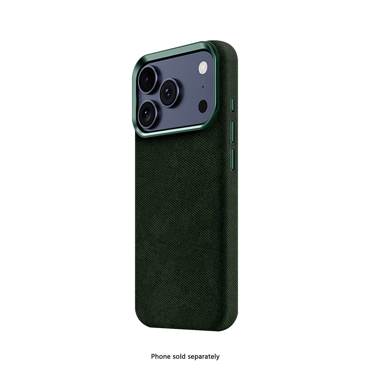 SaharaCase Indy Suede Leather Case for iPhone 17 Pro Max — green angled rear view