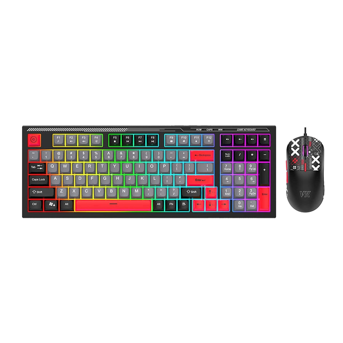 SaharaCase KB30 red-accent 98-key keyboard and mouse