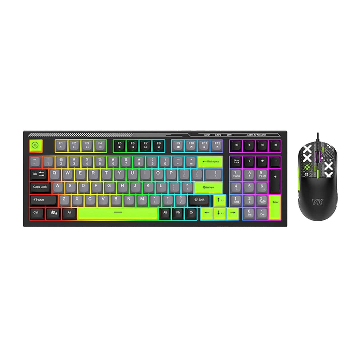 SaharaCase KB31 green-accent 98-key keyboard and mouse