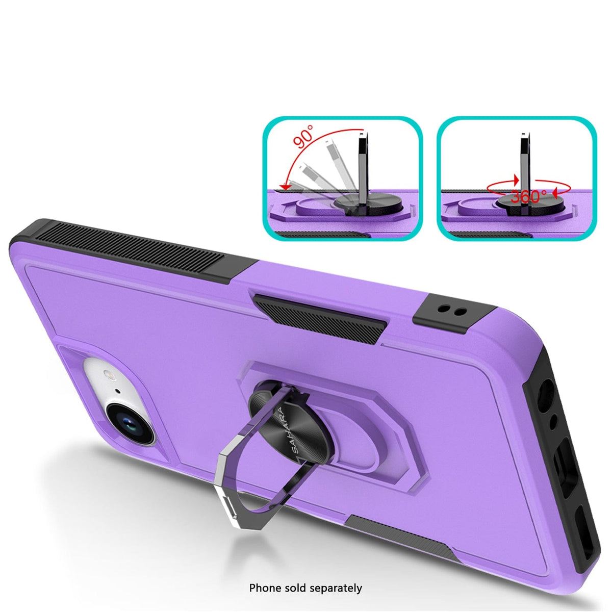 SaharaCase Raider Heavy-Duty Kickstand Case for iPhone 17e & iPhone 16e — case fit and edge details