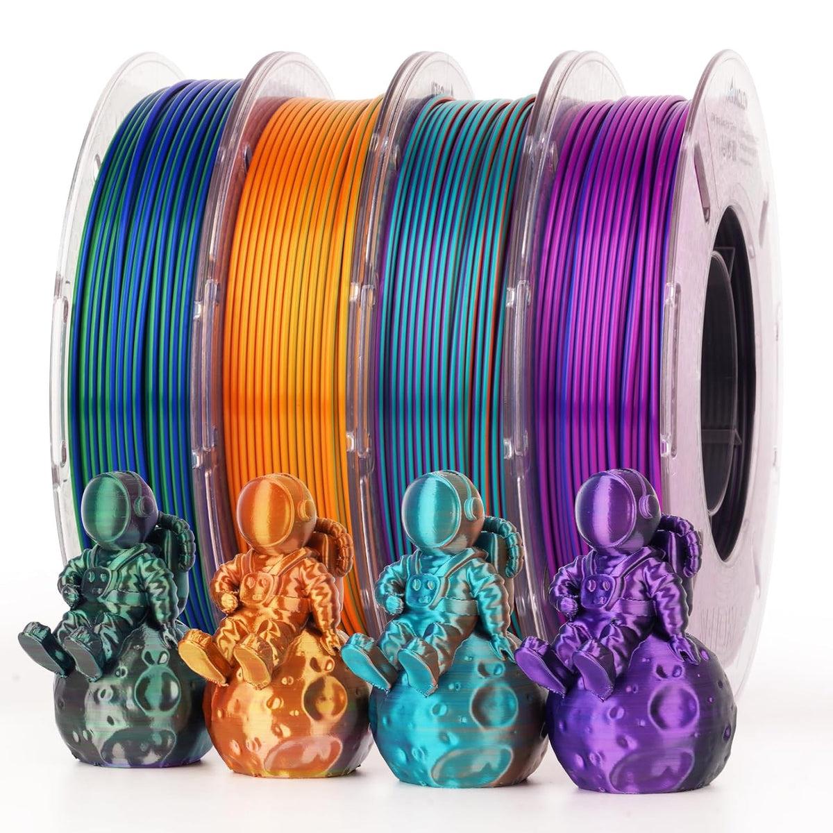Amolen PLA Silk Triple Color Variety Pack (4x200g) - 1.75MM