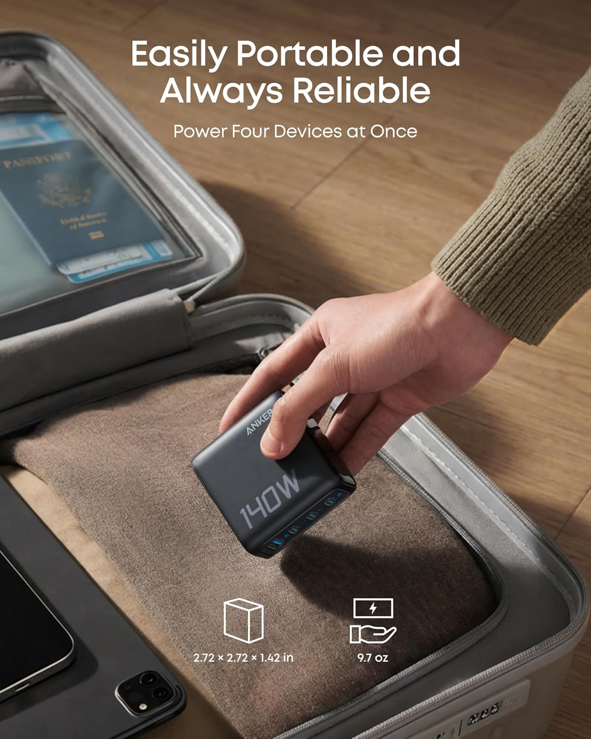 Anker 140W 4-Port USB-C Charger with Cable