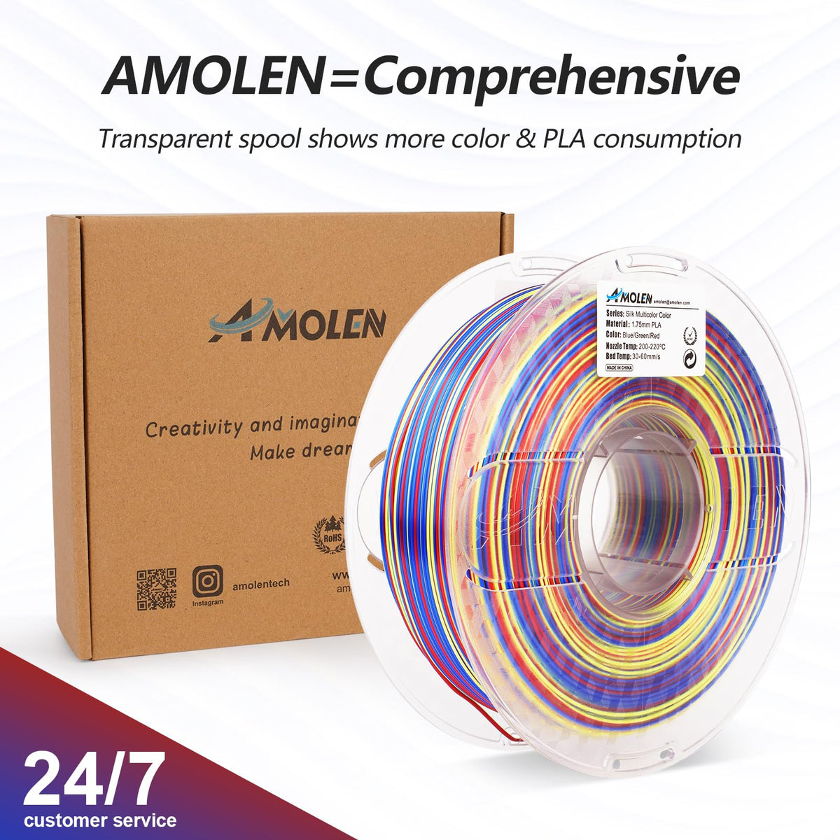 Amolen PLA Silk S-Series Variety Pack (4x200g) - 1.75MM