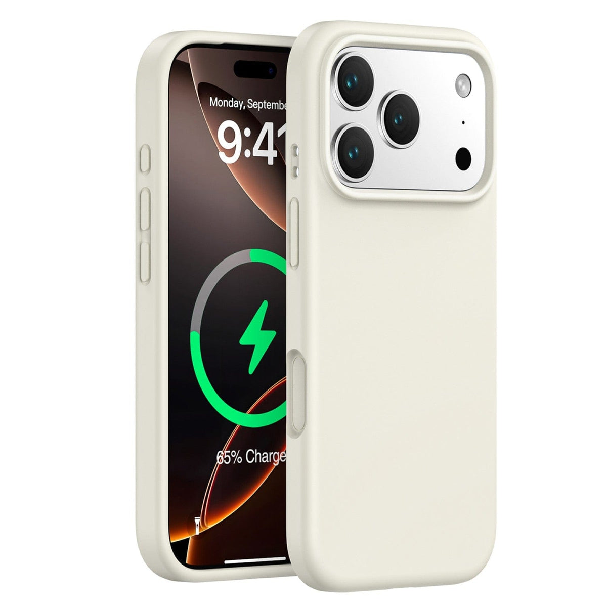 SaharaCase Venture MagSafe-Compatible Silicone Case for iPhone 17 Pro — front and rear views