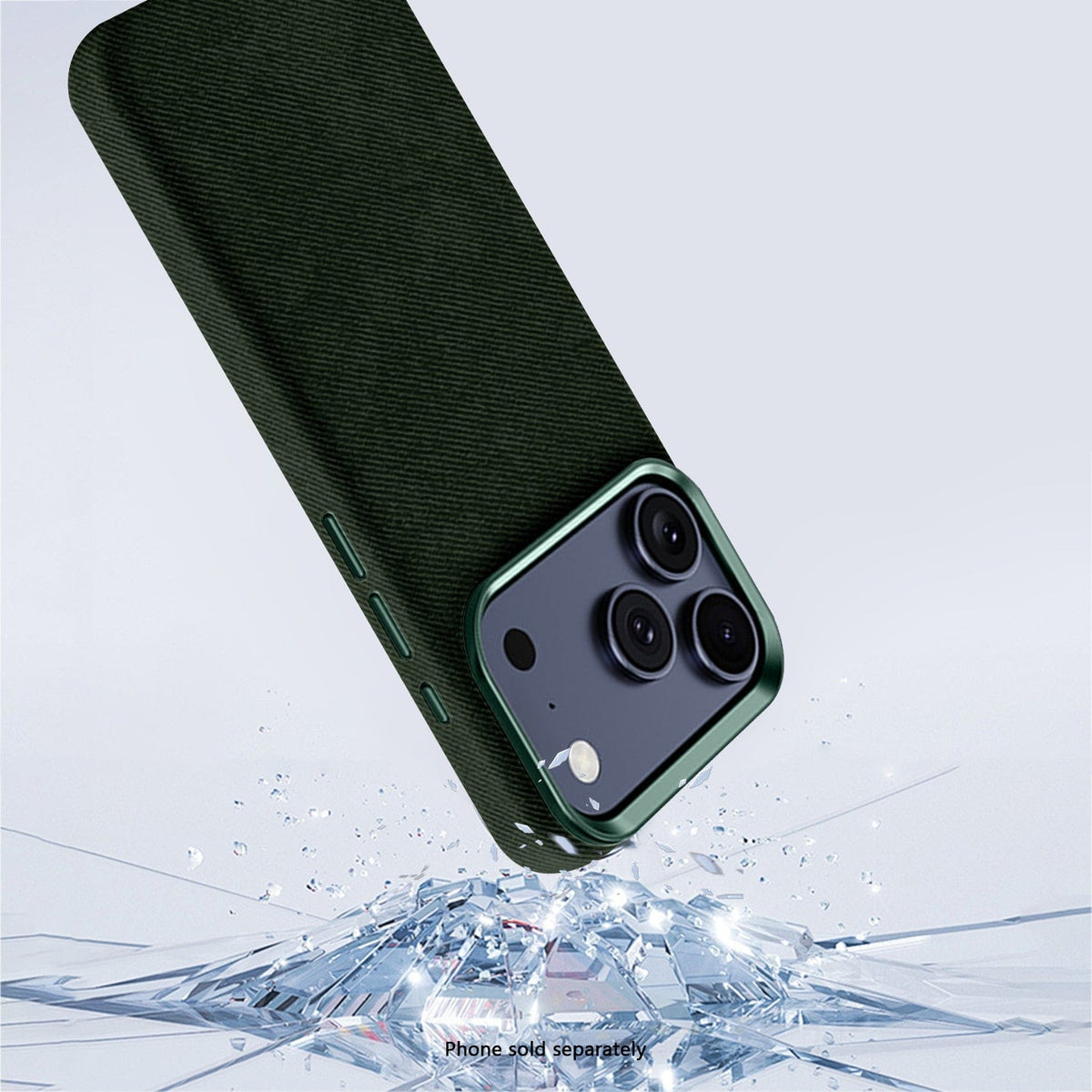 SaharaCase Indy Suede Leather Case for iPhone 17 Pro Max — green impact illustration