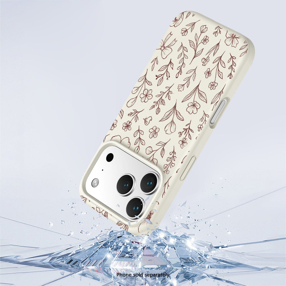 SaharaCase Inspire Silicone Case for iPhone 17 Pro — floral impact illustration