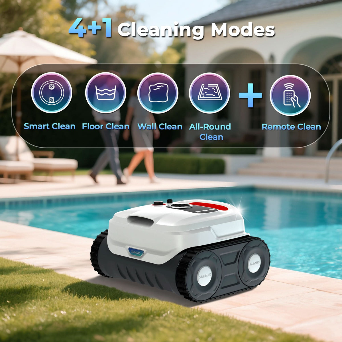 Sublue BN Pro robotic pool cleaner cleaning modes overview