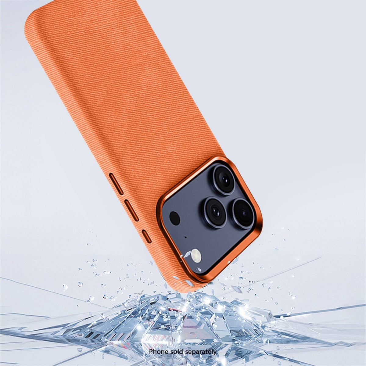SaharaCase Indy Suede Leather Case for iPhone 17 Pro Max — orange impact illustration