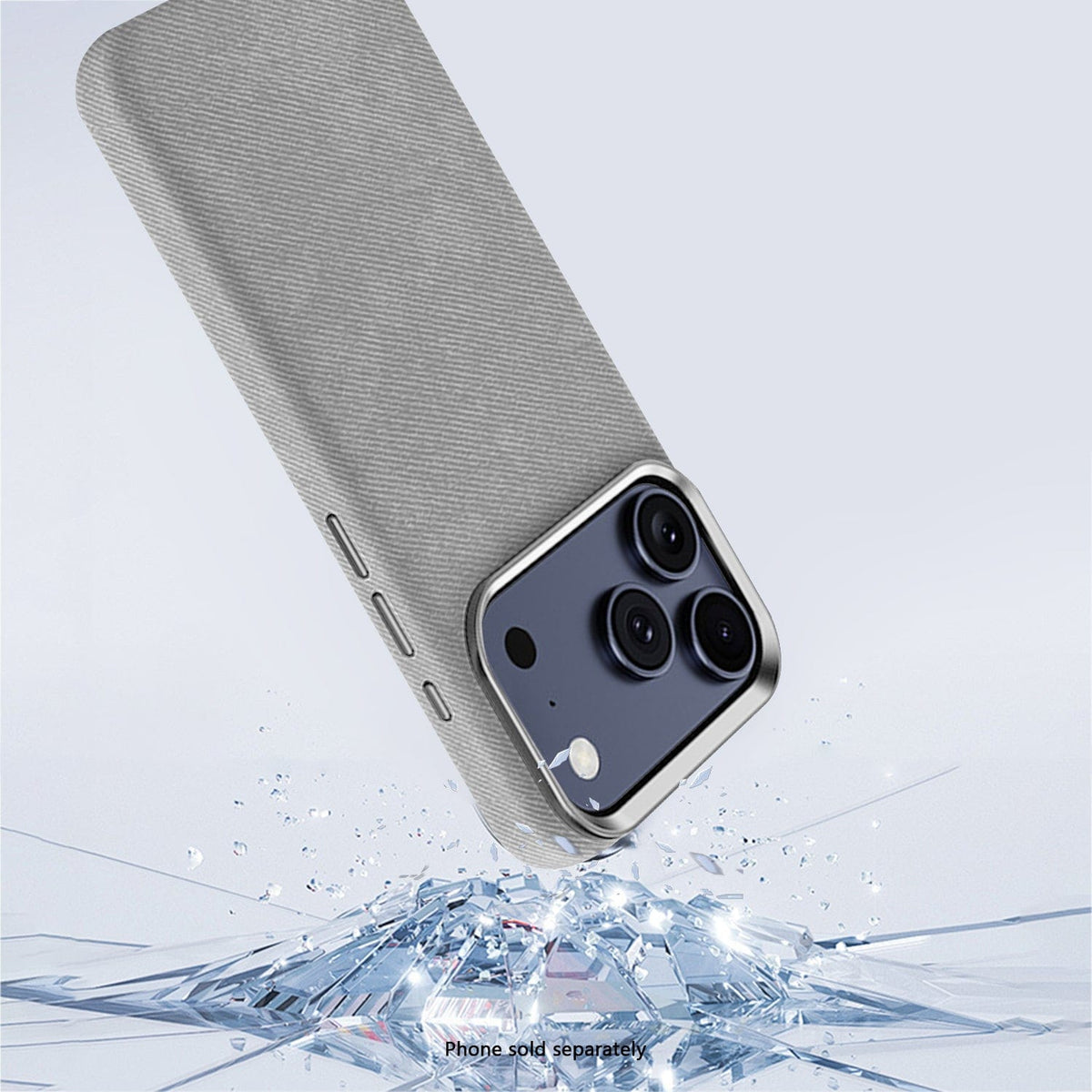 SaharaCase Indy Suede Leather Case for iPhone 17 Pro Max — gray impact illustration