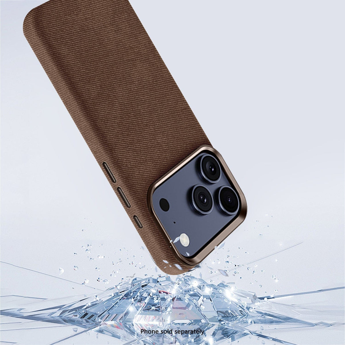 SaharaCase Indy Suede Leather Case for iPhone 17 Pro Max — brown impact illustration