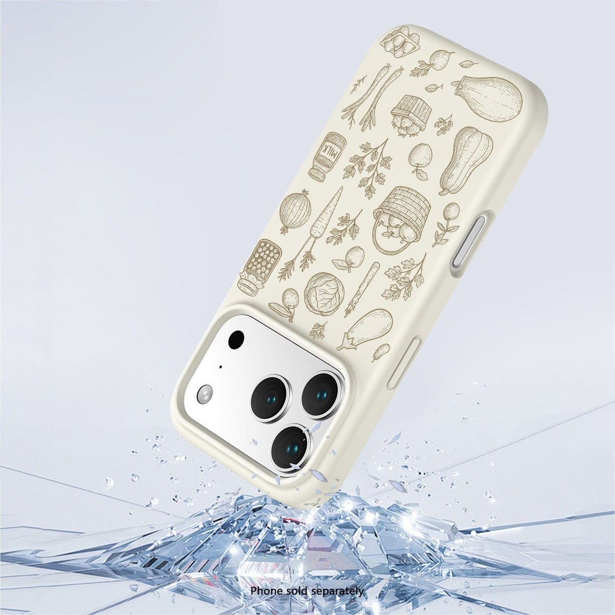 SaharaCase Inspire Silicone Case for iPhone 17 Pro — beige illustrated impact illustration