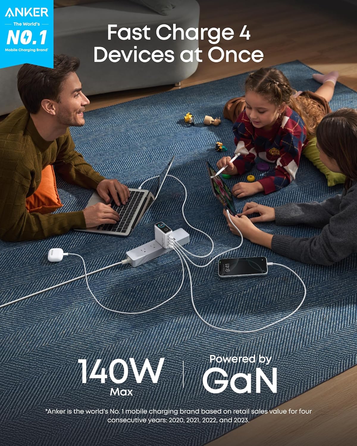 Anker 140W 4-Port USB-C Charger with Cable