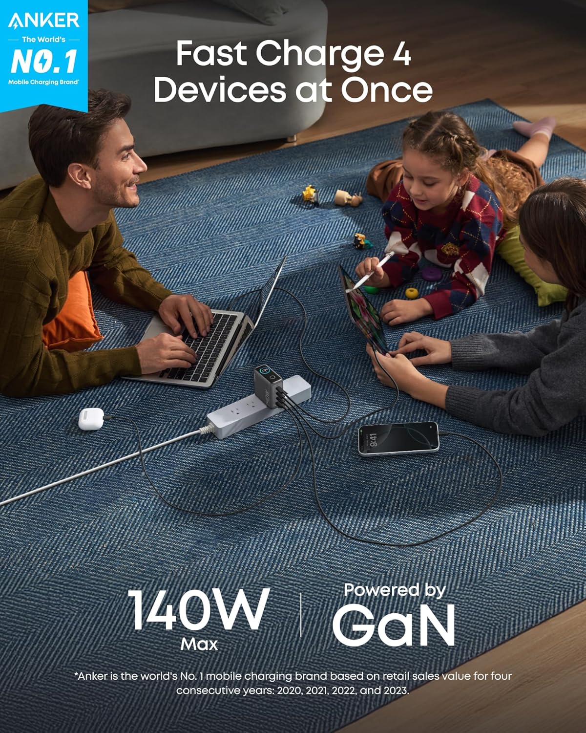 Anker 140W 4-Port USB-C Charger with Cable