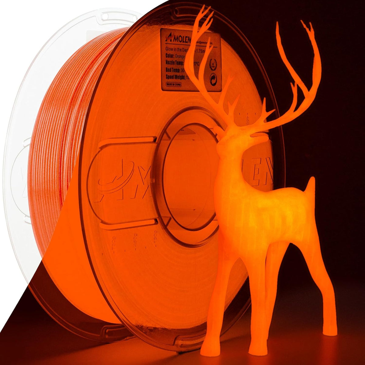Amolen PLA Glow-in-the-Dark 1.75mm, 1KG/2.2LB