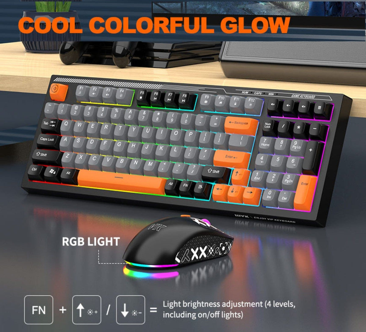 KB29 RGB lighting and keyboard brightness-control illustration