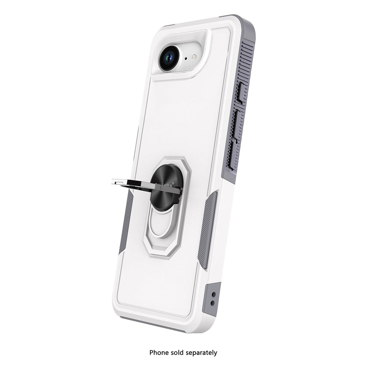 SaharaCase Raider Heavy-Duty Kickstand Case for iPhone 17e & iPhone 16e — case demonstration with phone