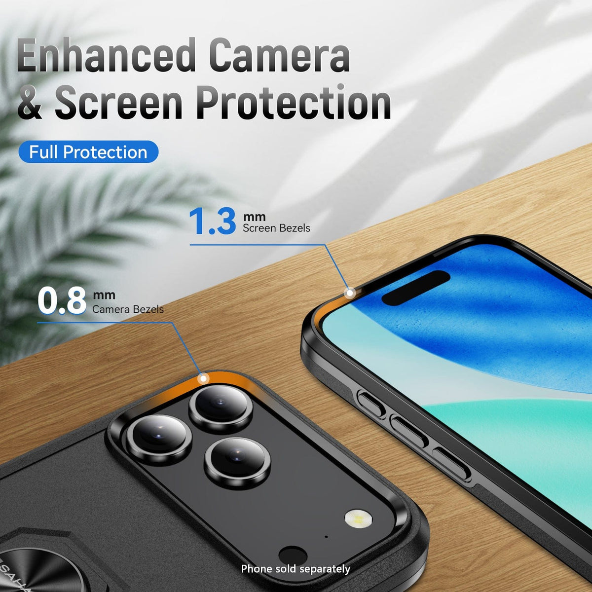 SaharaCase Raider Heavy-Duty Kickstand Case for iPhone 17 Pro — screen and camera edges