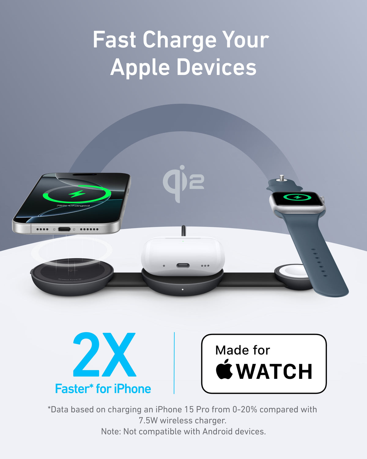 Anker MagGo 3-in-1 Foldable Qi2 Wireless Charging Pad