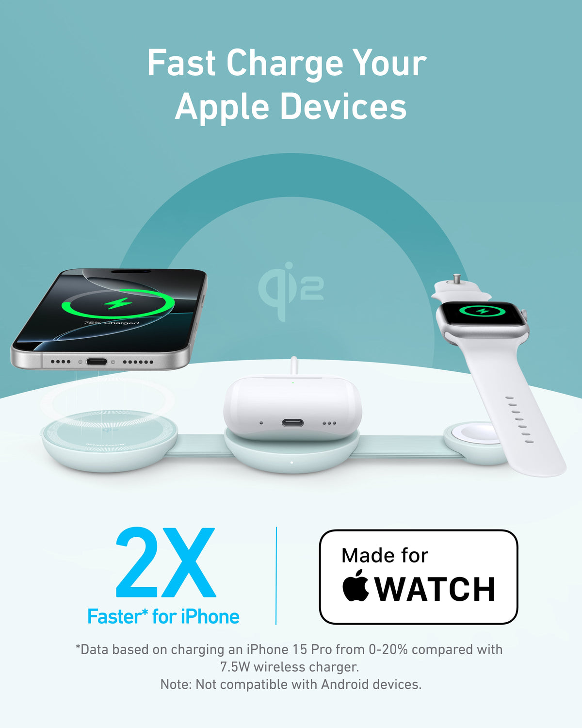 Anker MagGo 3-in-1 Foldable Qi2 Wireless Charging Pad