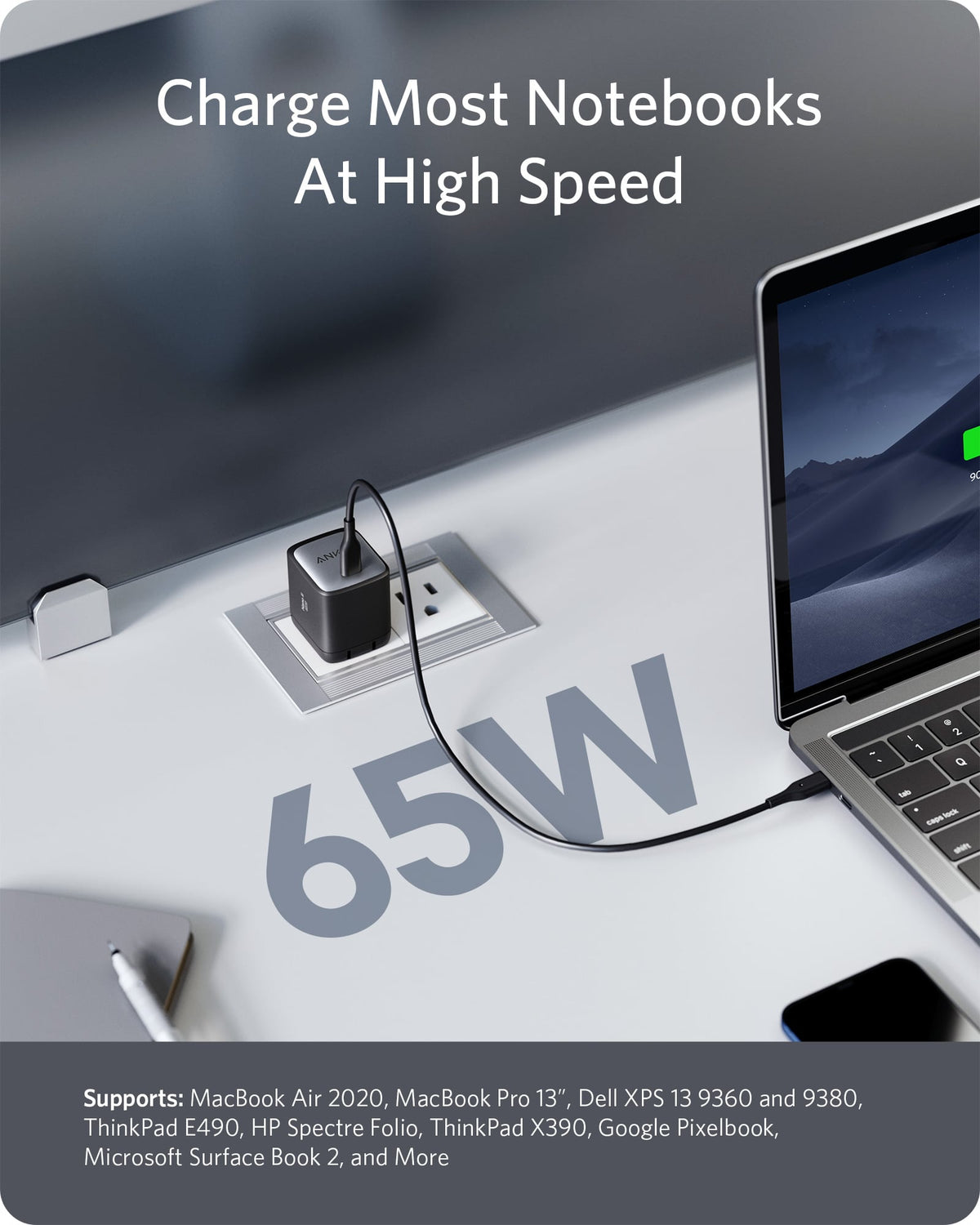 Anker 715 Nano II 65W USB-C Wall Charger