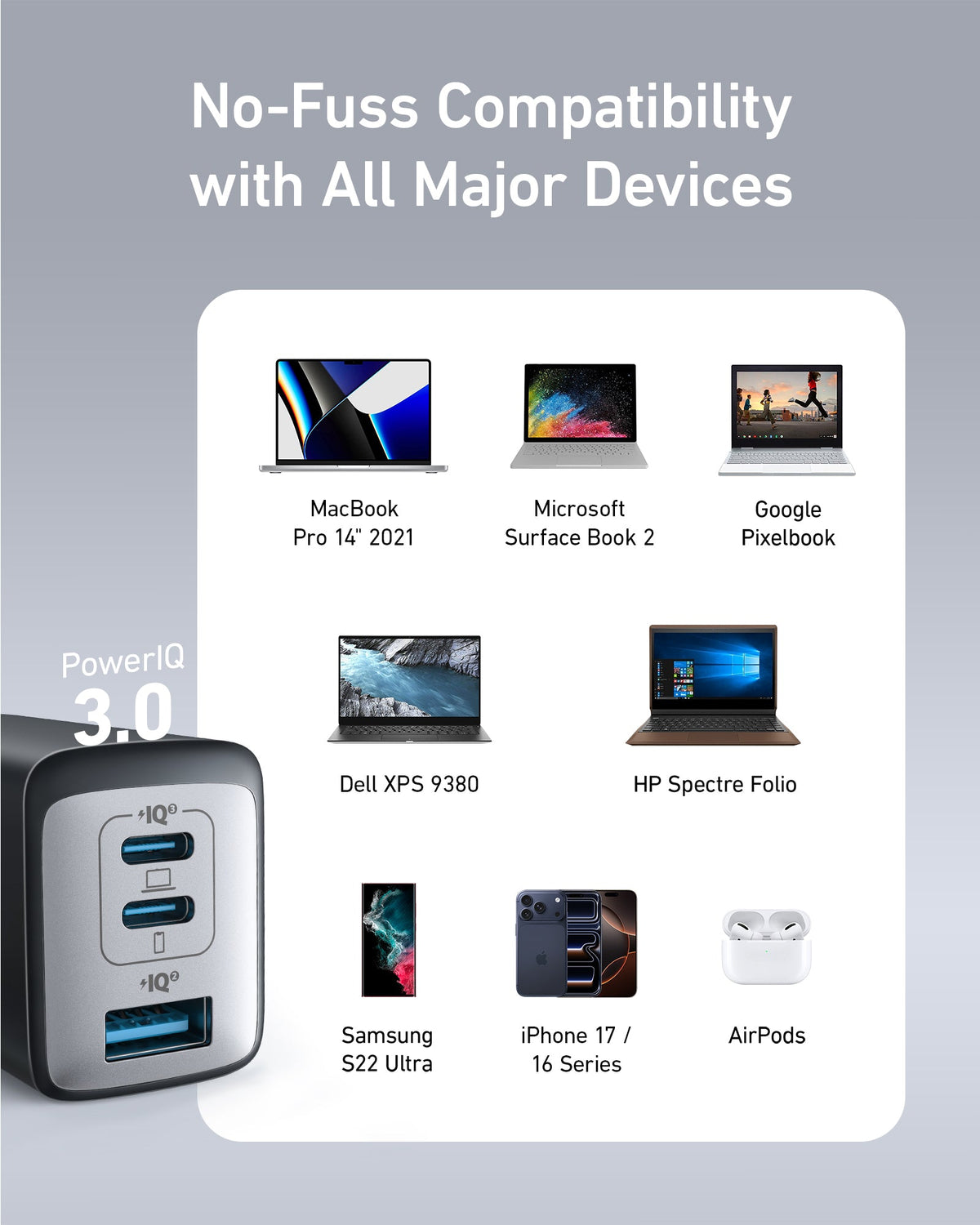 Anker 735 Nano II 65W 3-Port USB-C Charger