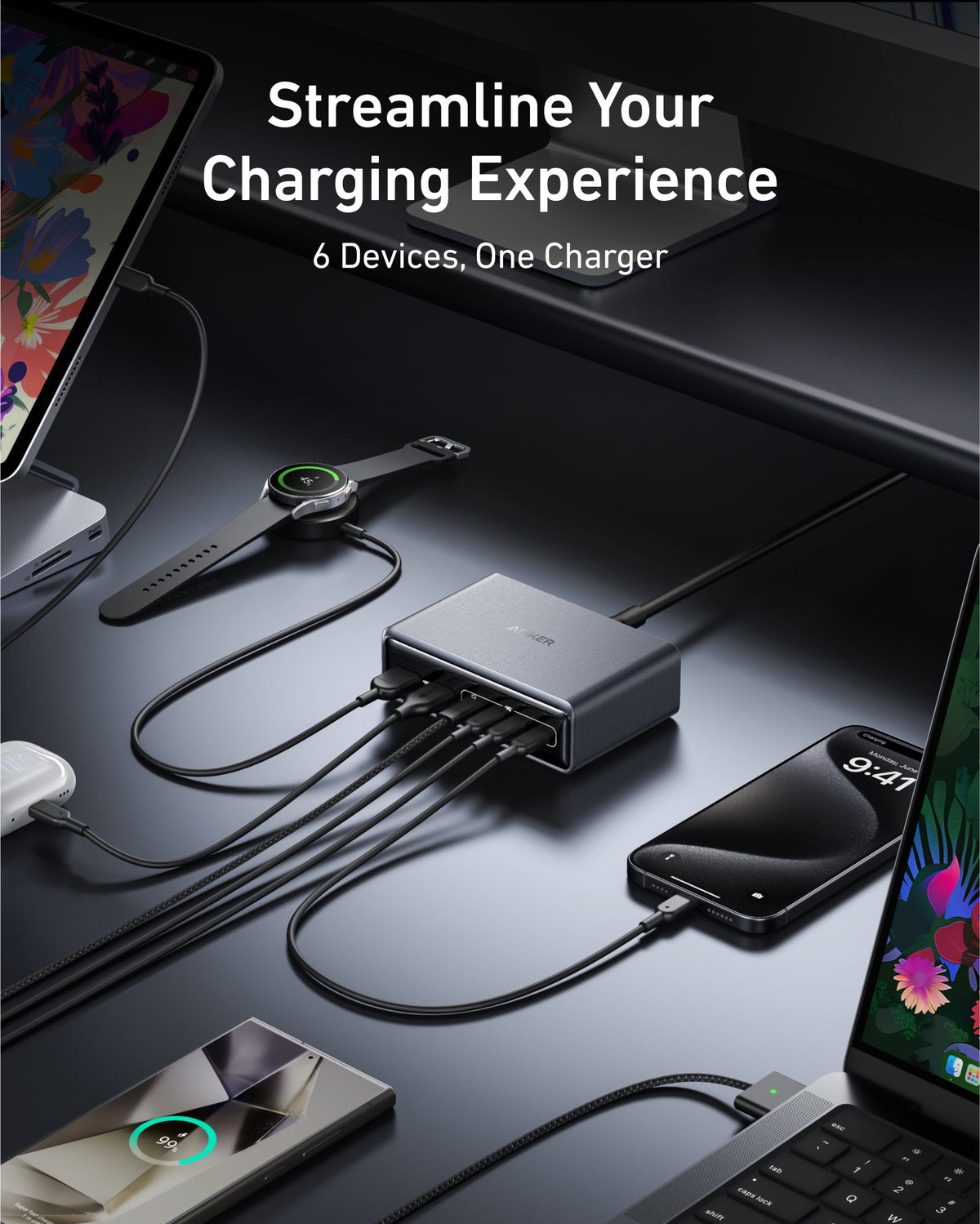 Anker Prime 200W 6-Port GaN Desktop Charger
