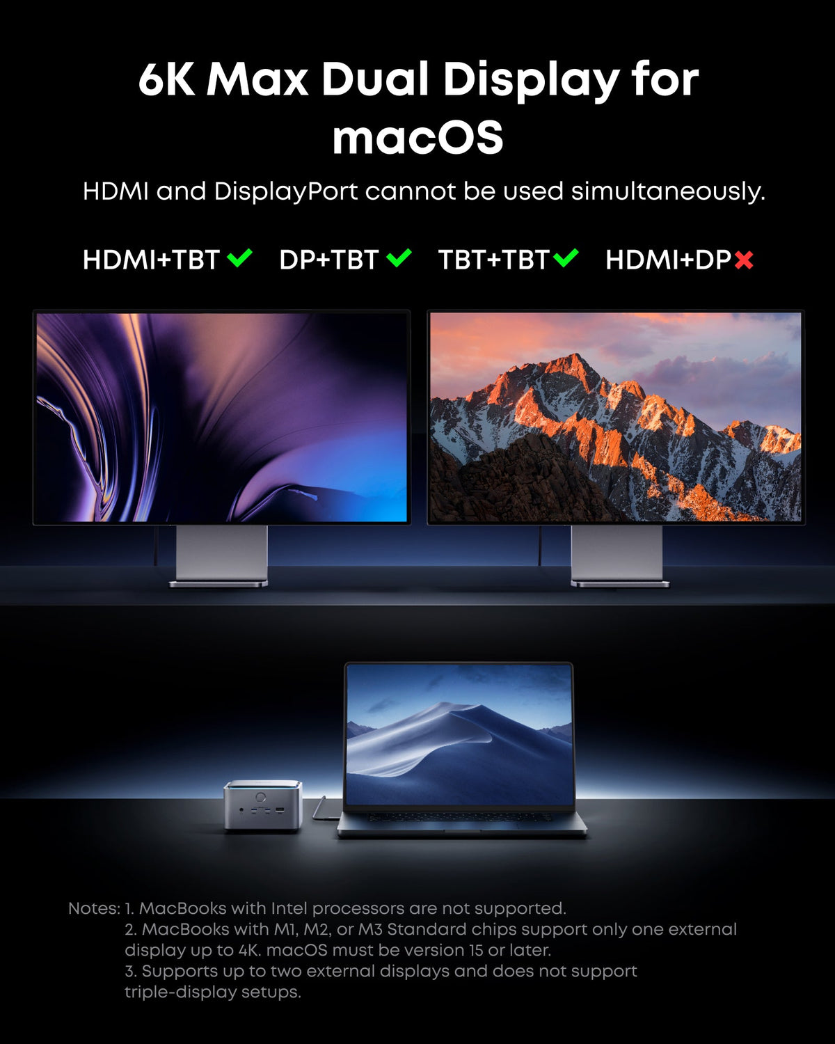 Anker Prime Thunderbolt 5 macOS display-connection examples