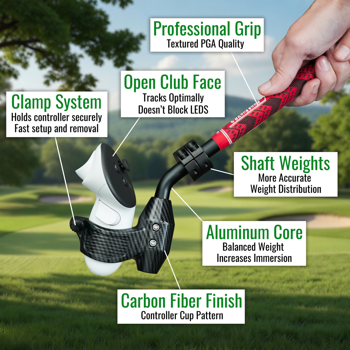 DeadEyeVR DriVR Ace VR Golf Handle for Quest 3, 3S & Pro
