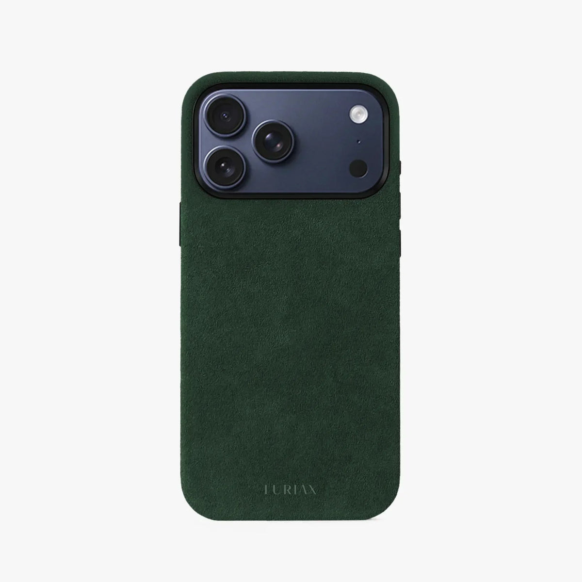 Luriax Modern iPhone 17 Case — British Racing Green — rear view and camera opening