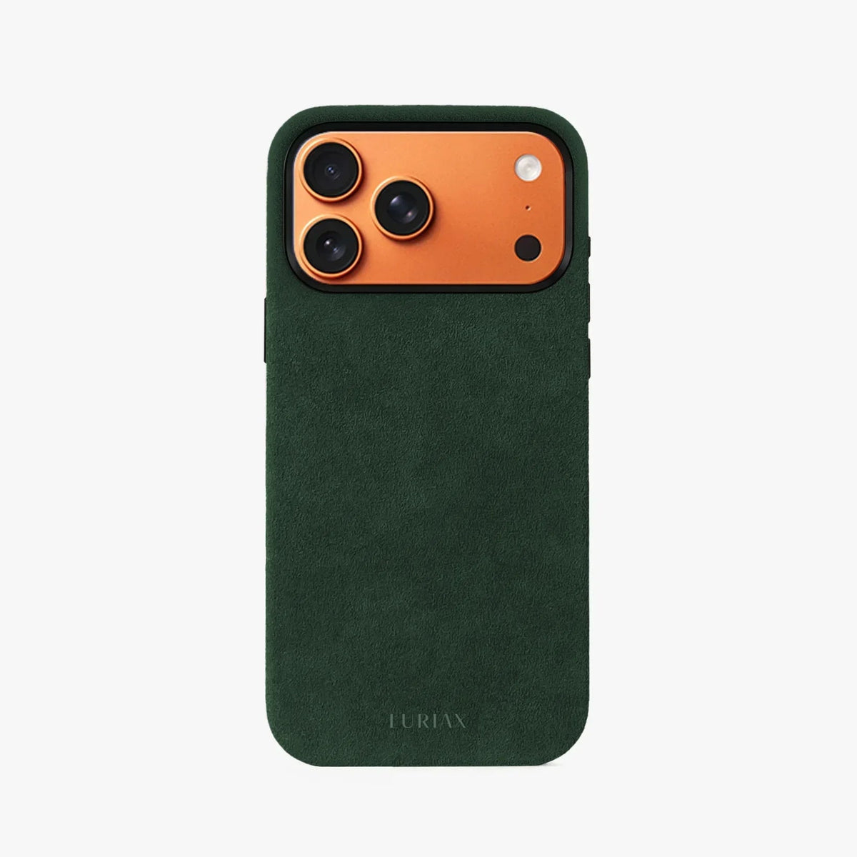 Luriax Modern iPhone 17 Case — British Racing Green — rear view and camera opening