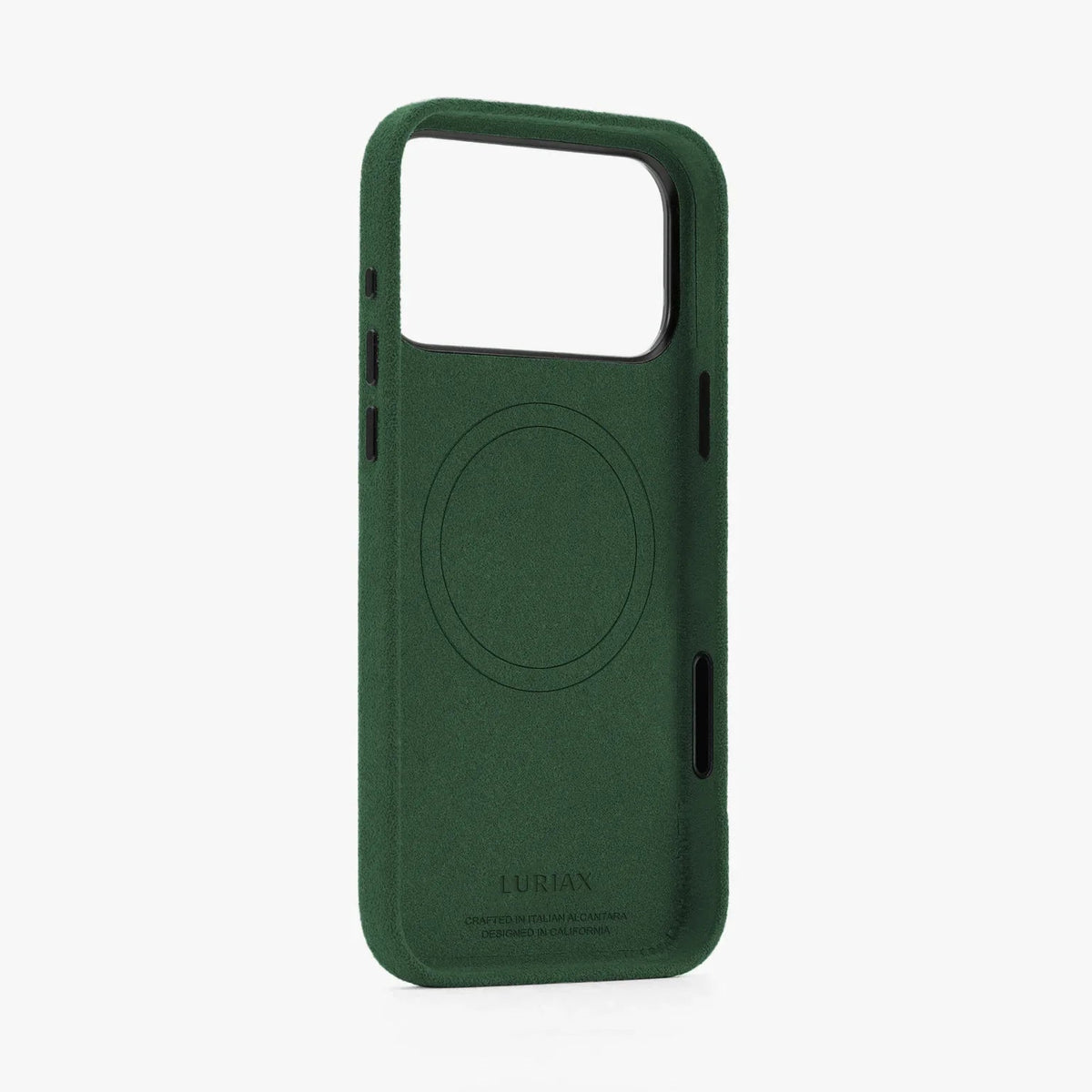 Luriax Modern iPhone 17 Case — British Racing Green — interior and camera opening