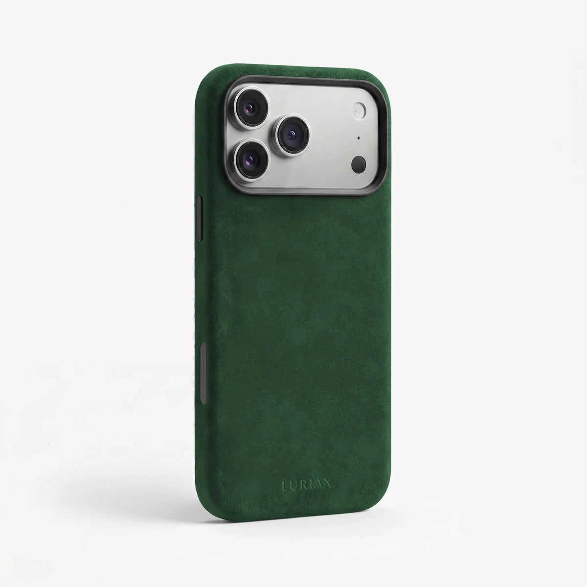 Luriax Modern iPhone 17 Case — British Racing Green — rear view and camera opening