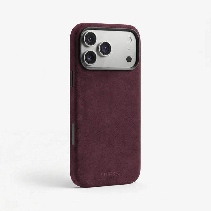 Luriax Modern iPhone 17 Case — Bordeaux — rear view and camera opening
