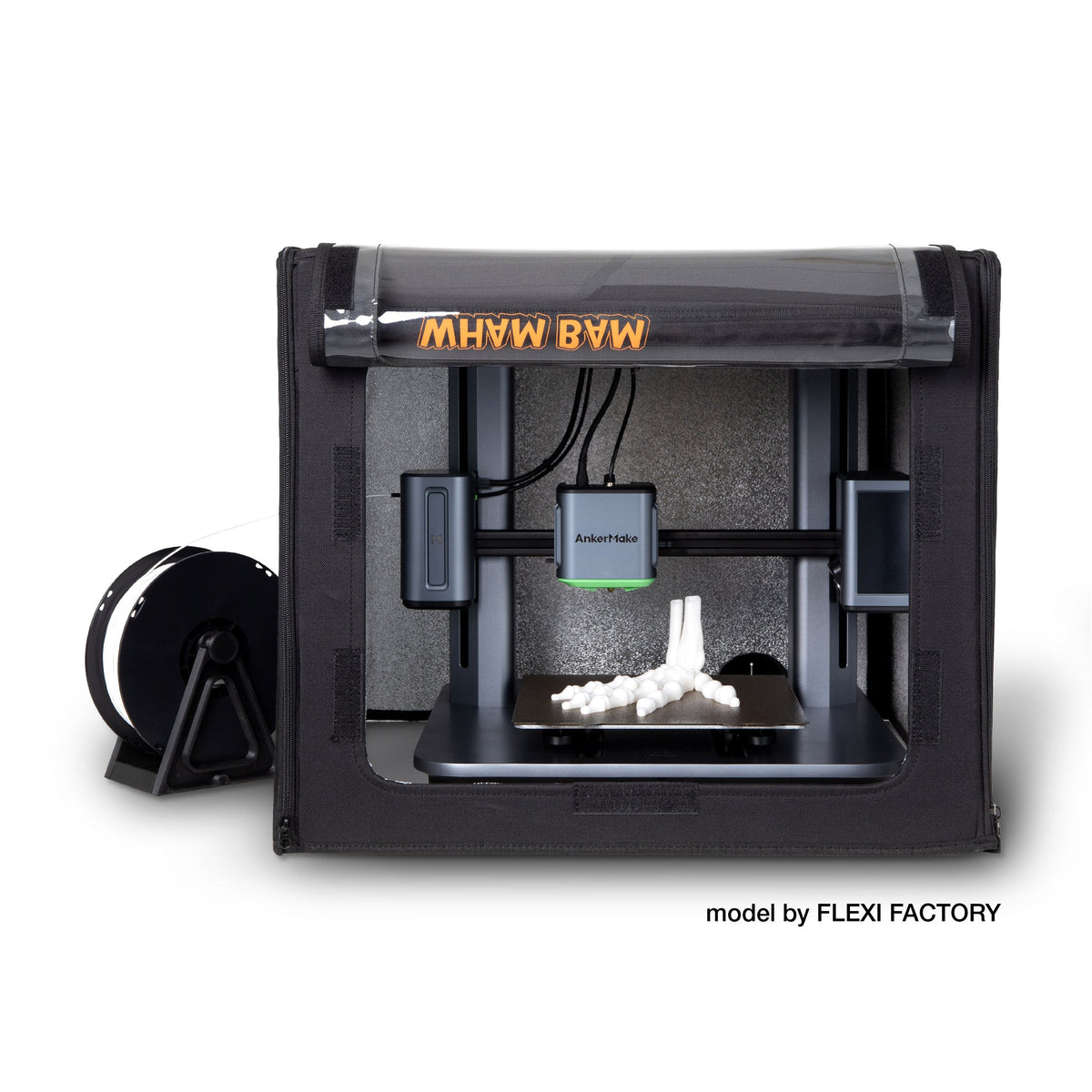 Wham Bam HotBox with raised front door and example printer