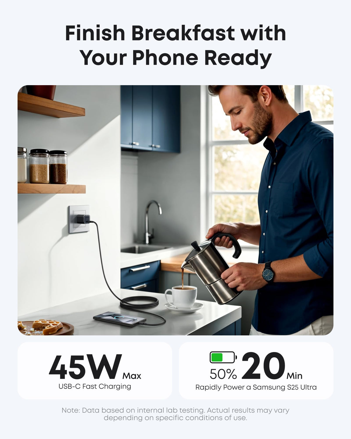 Anker Nano 45W USB-C Charger with 6 ft Cable