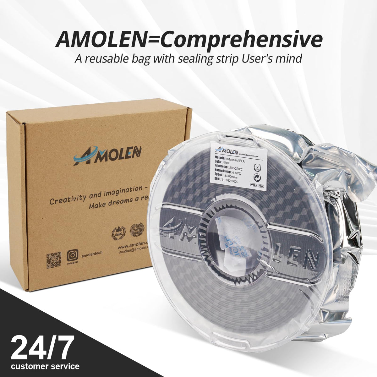 Amolen PLA Basic-High Speed 1.75mm, 1 KG