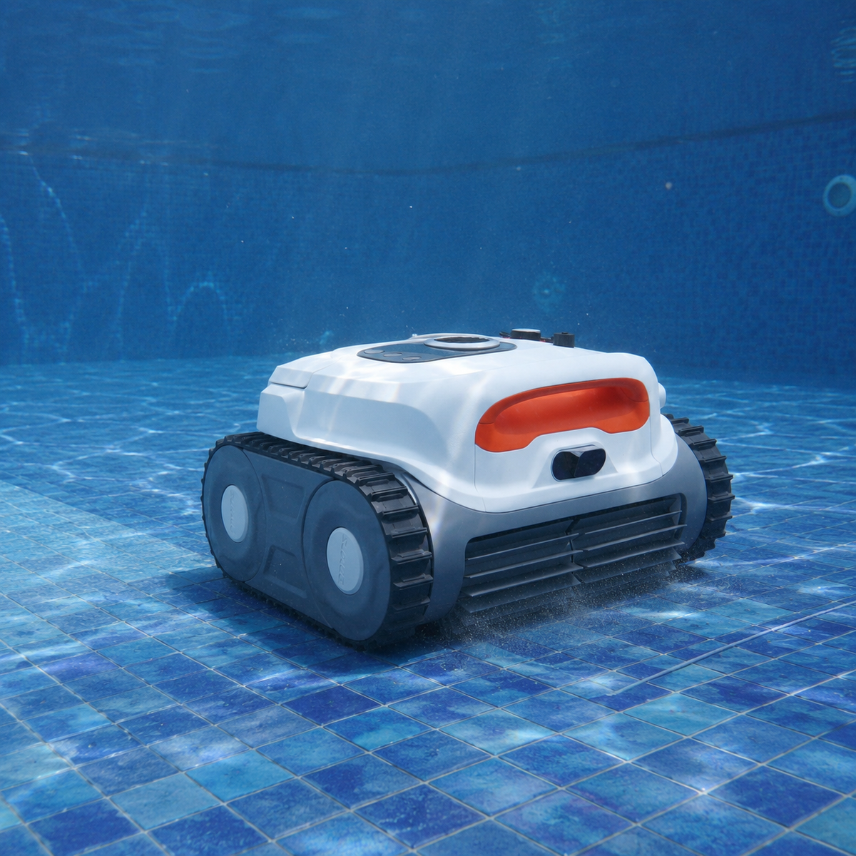 Sublue BN Pro robotic pool cleaner on a tiled pool floor